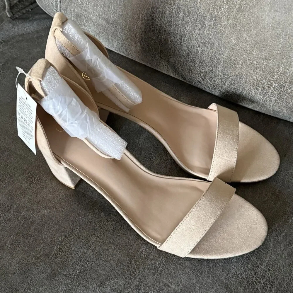 COASIS Women's Chunky Block Heels Open Toe Ankle Strap 3.5 Inch Heeled Sandals